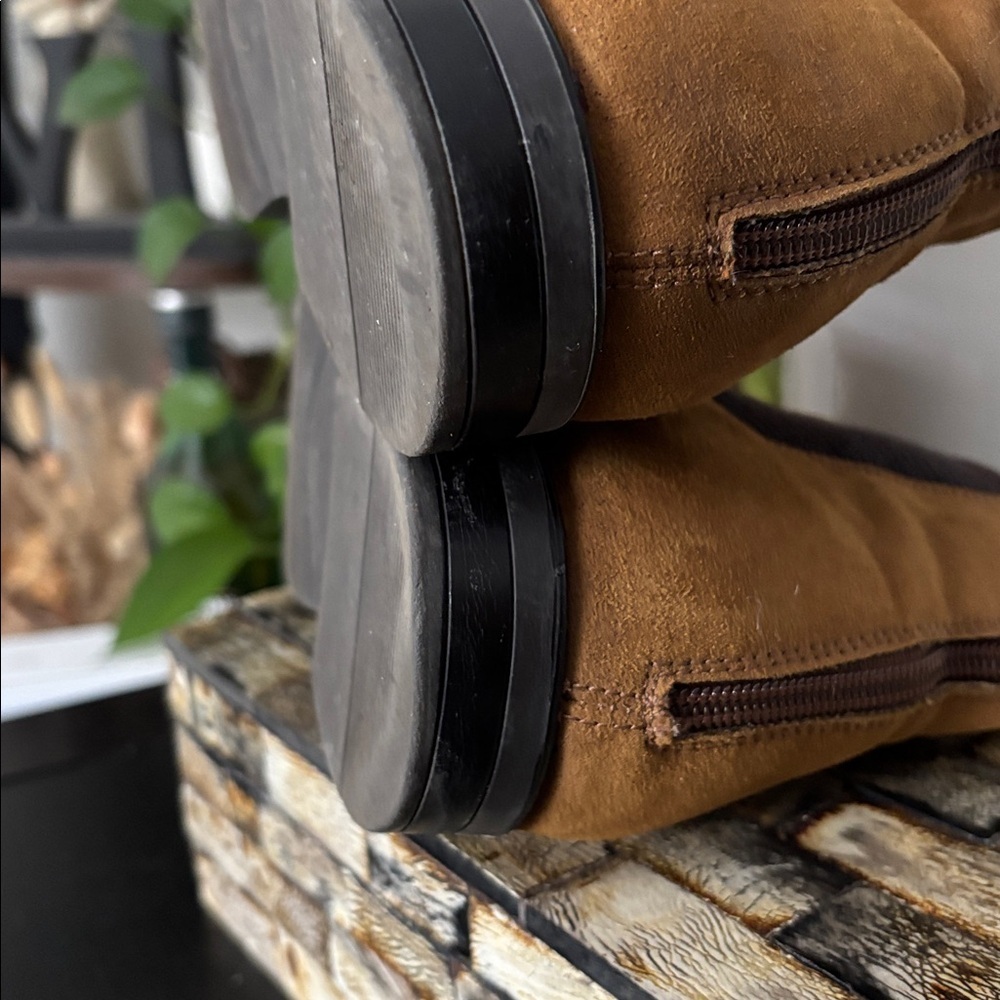 CALL IT SPRING (8) Men's Chelsea Boots Vegan Suede Tan Pull-On - Size US 8 - Picture 14 of 16